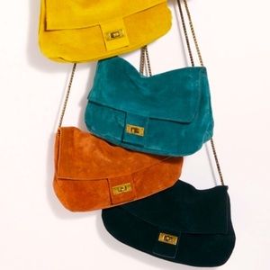 Free People Slouchy Suede Chain Shoulder Bag